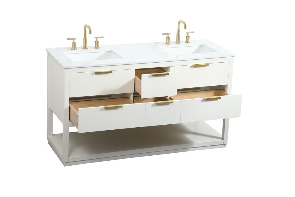 Elegant Furniture & Lighting - Larkin 60 inch Single bathroom vanity in white - VF19260DWH veiw 16