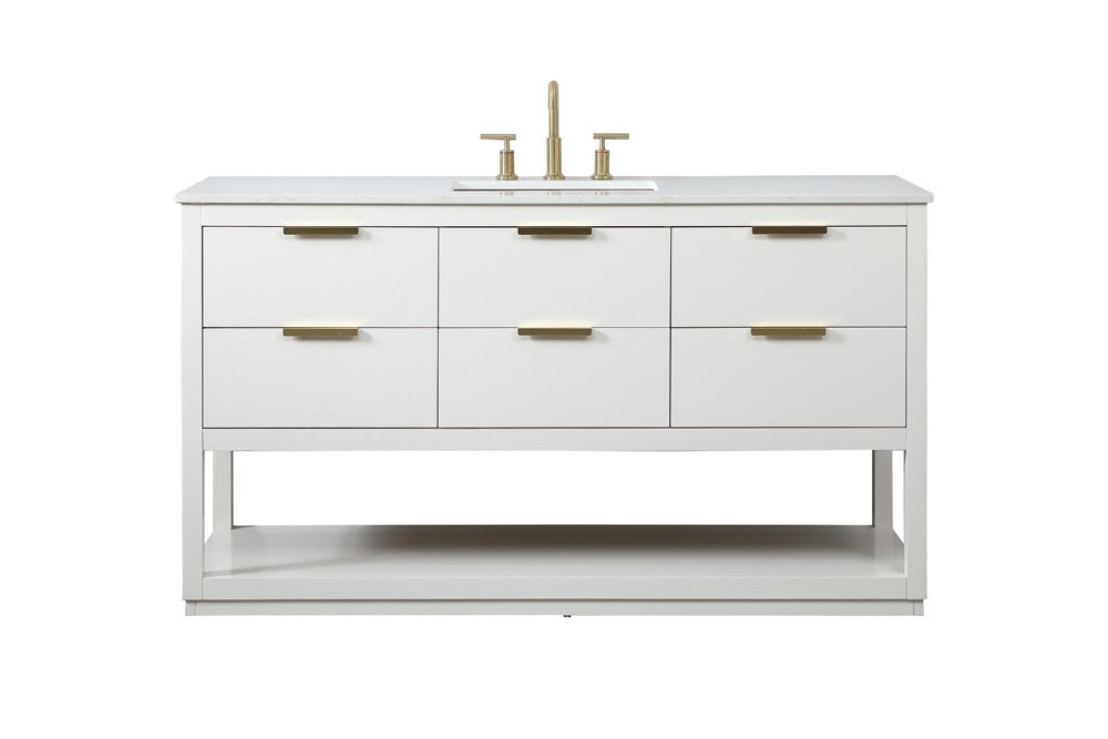 Elegant Furniture & Lighting - Larkin 60 inch Single bathroom vanity in white - VF19260WH veiw 1