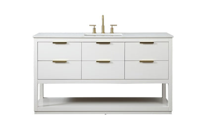 Elegant Furniture & Lighting - Larkin 60 inch Single bathroom vanity in white - VF19260WH veiw 1