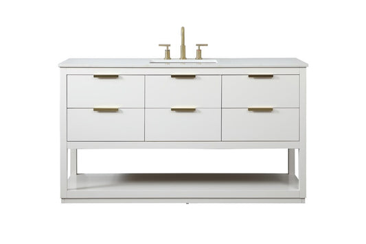 Elegant Furniture & Lighting - Larkin 60 inch Single bathroom vanity in white - VF19260WH veiw 1
