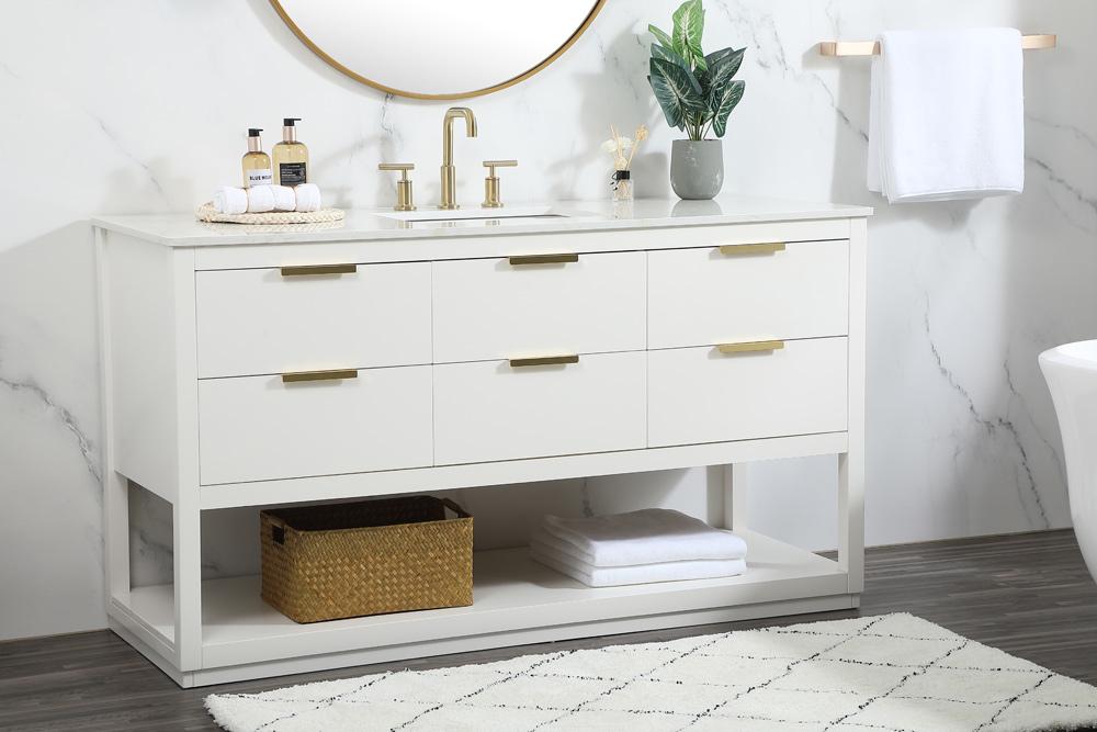Elegant Furniture & Lighting - Larkin 60 inch Single bathroom vanity in white - VF19260WH veiw 9