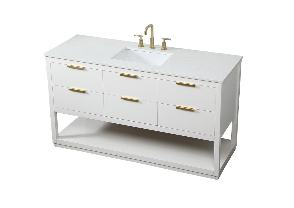 Elegant Furniture & Lighting - Larkin 60 inch Single bathroom vanity in white - VF19260WH veiw 15
