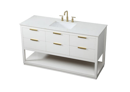 Elegant Furniture & Lighting - Larkin 60 inch Single bathroom vanity in white - VF19260WH veiw 15