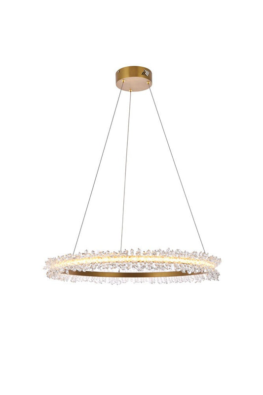 Elegant Furniture & Lighting - Laurel LED 26 inch Gold pendant - 3506D26G veiw 1