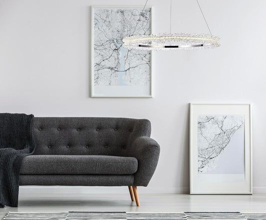 Elegant Furniture & Lighting - Laurel LED 34 inch Chrome pendant - 3506D34C veiw 2