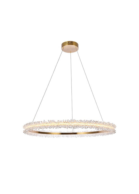 Elegant Furniture & Lighting - Laurel LED 34 inch Gold pendant - 3506D34G veiw 1