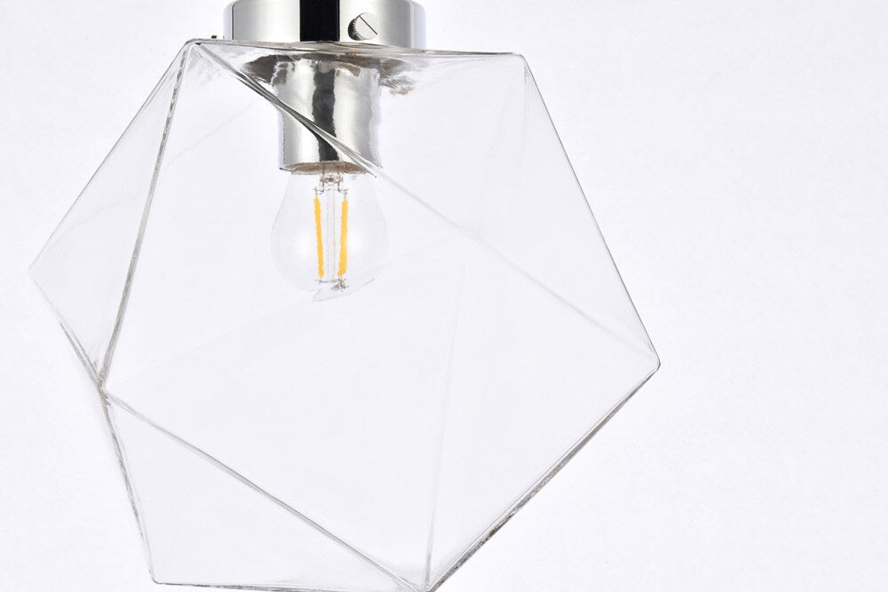 Elegant Furniture & Lighting - Lawrence 1 light chrome and clear glass flush mount - LD2346C veiw 5