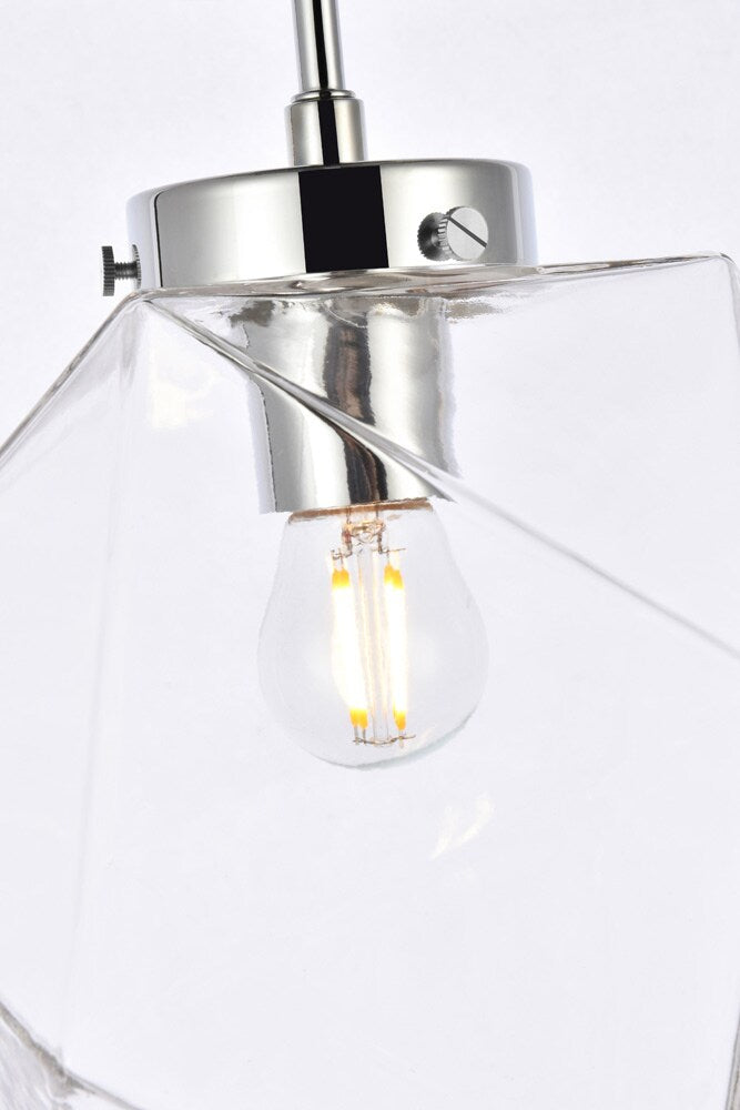 Elegant Furniture & Lighting - Lawrence 1 light chrome and clear glass flush mount - LD2346C veiw 6