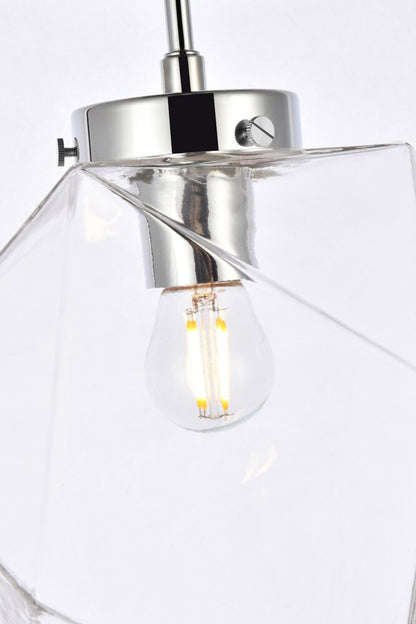 Elegant Furniture & Lighting - Lawrence 1 light chrome and clear glass flush mount - LD2346C veiw 6
