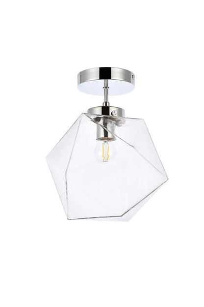 Elegant Furniture & Lighting - Lawrence 1 light chrome and clear glass flush mount - LD2346C veiw 7