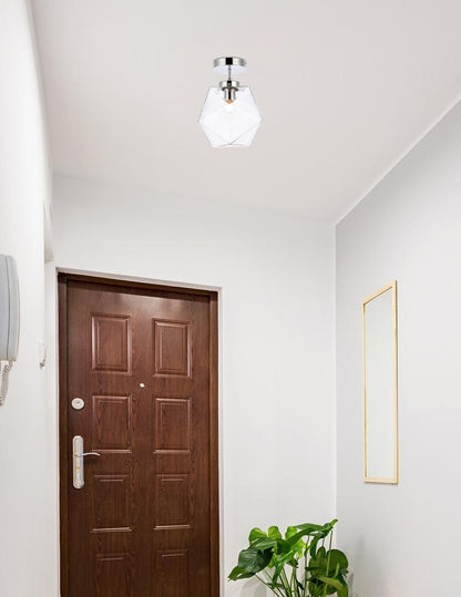Elegant Furniture & Lighting - Lawrence 1 light chrome and clear glass flush mount - LD2346C veiw 8