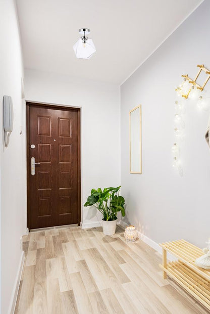 Elegant Furniture & Lighting - Lawrence 1 light chrome and clear glass flush mount - LD2346C veiw 9