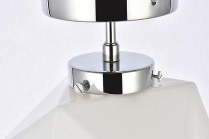 Elegant Furniture & Lighting - Lawrence 1 light chrome and white glass flush mount - LD2347C veiw 5