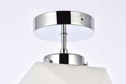Elegant Furniture & Lighting - Lawrence 1 light chrome and white glass flush mount - LD2347C veiw 6