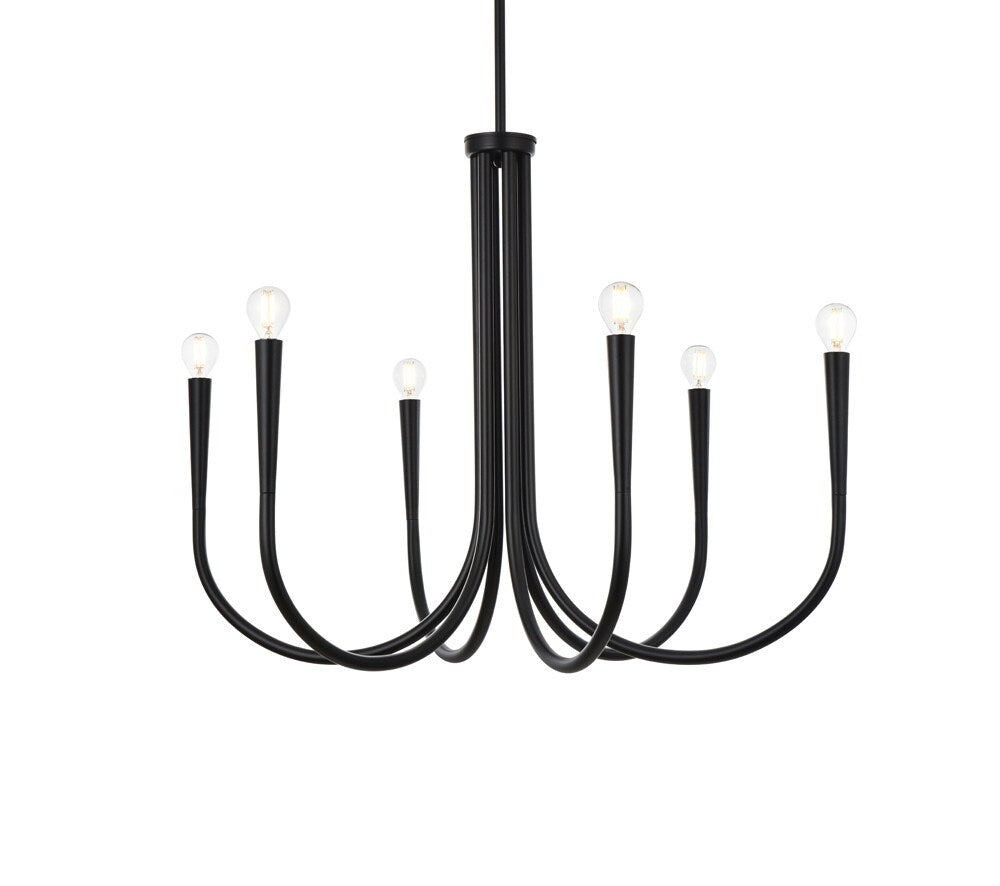 Elegant Furniture & Lighting - Layne 30 inch chandelier in Black - LD722D30BK veiw 1