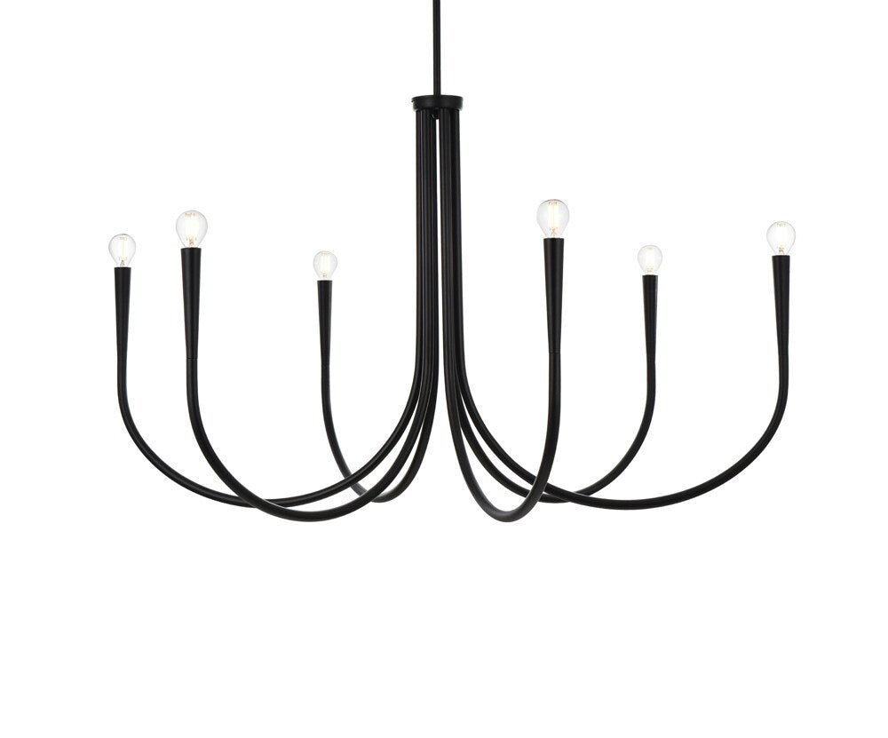 Elegant Furniture & Lighting - Layne 42 inch chandelier in Black - LD722D42BK veiw 1