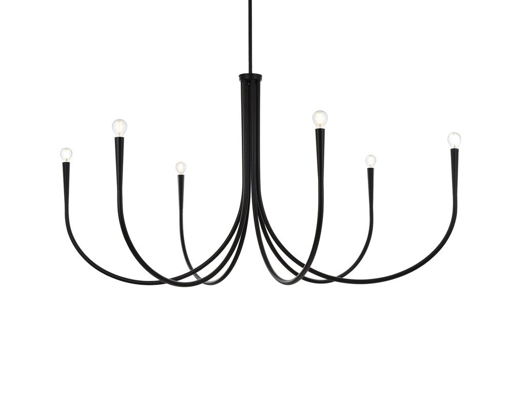 Elegant Furniture & Lighting - Layne 50 inch chandelier in Black - LD722D50BK veiw 1