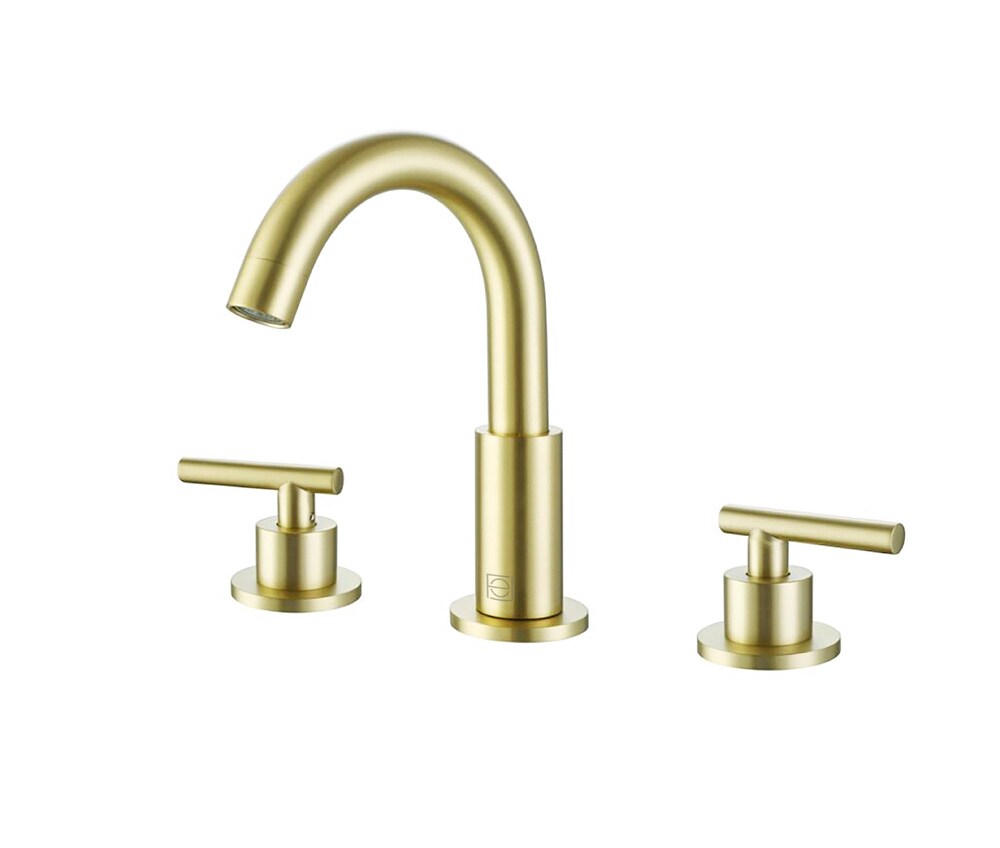 Elegant Furniture & Lighting - Leah 8 inch Widespread Double Handle Bathroom Faucet in Brushed Gold - FAV-1009BGD veiw 1