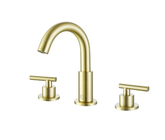 Elegant Furniture & Lighting - Leah 8 inch Widespread Double Handle Bathroom Faucet in Brushed Gold - FAV-1009BGD veiw 1