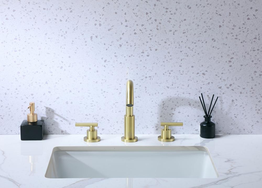 Elegant Furniture & Lighting - Leah 8 inch Widespread Double Handle Bathroom Faucet in Brushed Gold - FAV-1009BGD veiw 3