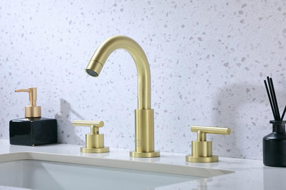 Elegant Furniture & Lighting - Leah 8 inch Widespread Double Handle Bathroom Faucet in Brushed Gold - FAV-1009BGD veiw 4