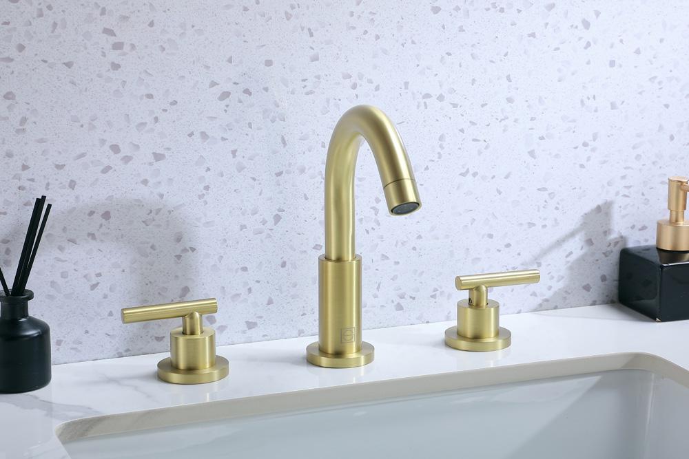 Elegant Furniture & Lighting - Leah 8 inch Widespread Double Handle Bathroom Faucet in Brushed Gold - FAV-1009BGD veiw 5
