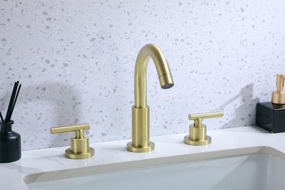 Elegant Furniture & Lighting - Leah 8 inch Widespread Double Handle Bathroom Faucet in Brushed Gold - FAV-1009BGD veiw 5