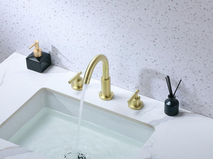 Elegant Furniture & Lighting - Leah 8 inch Widespread Double Handle Bathroom Faucet in Brushed Gold - FAV-1009BGD veiw 6