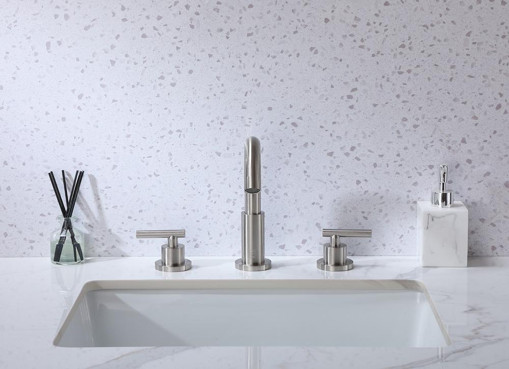 Elegant Furniture & Lighting - Leah 8 inch Widespread Double Handle Bathroom Faucet in Brushed Nickel - FAV-1009BNK veiw 5