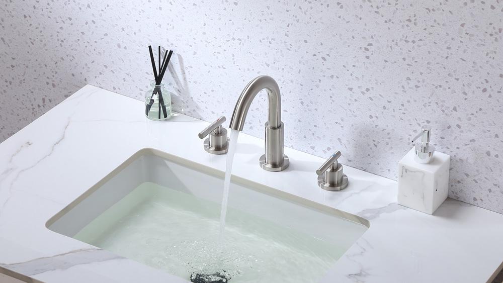 Elegant Furniture & Lighting - Leah 8 inch Widespread Double Handle Bathroom Faucet in Brushed Nickel - FAV-1009BNK veiw 6