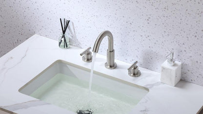 Elegant Furniture & Lighting - Leah 8 inch Widespread Double Handle Bathroom Faucet in Brushed Nickel - FAV-1009BNK veiw 6