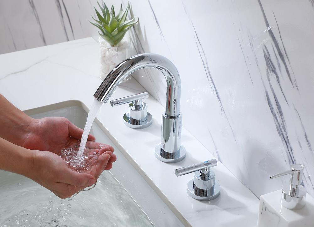 Elegant Furniture & Lighting - Leah 8 inch Widespread Double Handle Bathroom Faucet in Chrome - FAV-1009PCH veiw 7