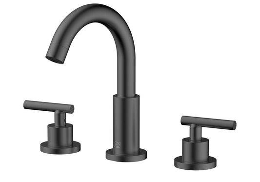 Elegant Furniture & Lighting - Leah 8 inch Widespread Double Handle Bathroom Faucet in Matte Black - FAV-1009MBK veiw 1