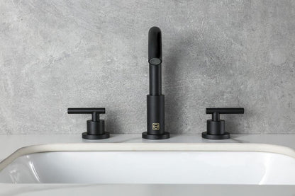 Elegant Furniture & Lighting - Leah 8 inch Widespread Double Handle Bathroom Faucet in Matte Black - FAV-1009MBK veiw 3