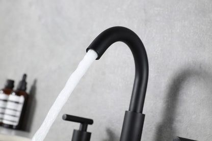 Elegant Furniture & Lighting - Leah 8 inch Widespread Double Handle Bathroom Faucet in Matte Black - FAV-1009MBK veiw 6