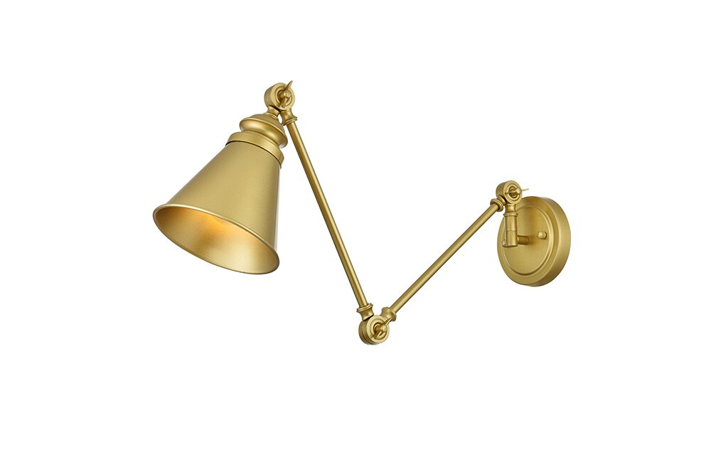Elegant Furniture & Lighting - Ledger 1 light Brass swing arm wall sconce - LD7323W6BRA veiw 1