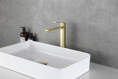 Elegant Furniture & Lighting - Lena Single Hole Single Handle Bathroom Faucet in Brushed Gold - FAV-1005BGD veiw 2