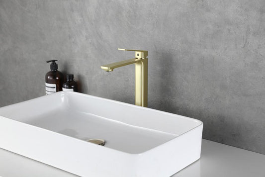 Elegant Furniture & Lighting - Lena Single Hole Single Handle Bathroom Faucet in Brushed Gold - FAV-1005BGD veiw 2