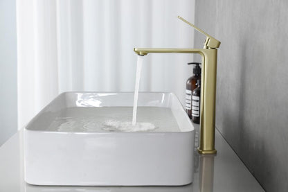 Elegant Furniture & Lighting - Lena Single Hole Single Handle Bathroom Faucet in Brushed Gold - FAV-1005BGD veiw 5