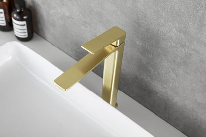 Elegant Furniture & Lighting - Lena Single Hole Single Handle Bathroom Faucet in Brushed Gold - FAV-1005BGD veiw 7