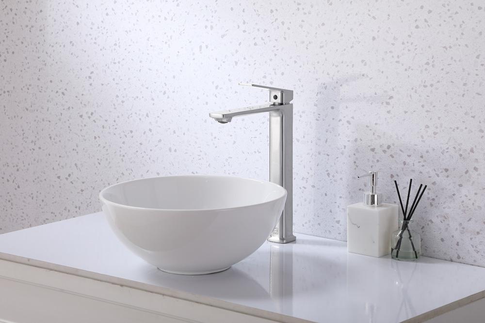 Elegant Furniture & Lighting - Lena Single Hole Single Handle Bathroom Faucet in Brushed Nickel - FAV-1005BNK veiw 2