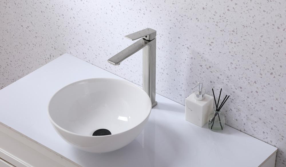 Elegant Furniture & Lighting - Lena Single Hole Single Handle Bathroom Faucet in Brushed Nickel - FAV-1005BNK veiw 3