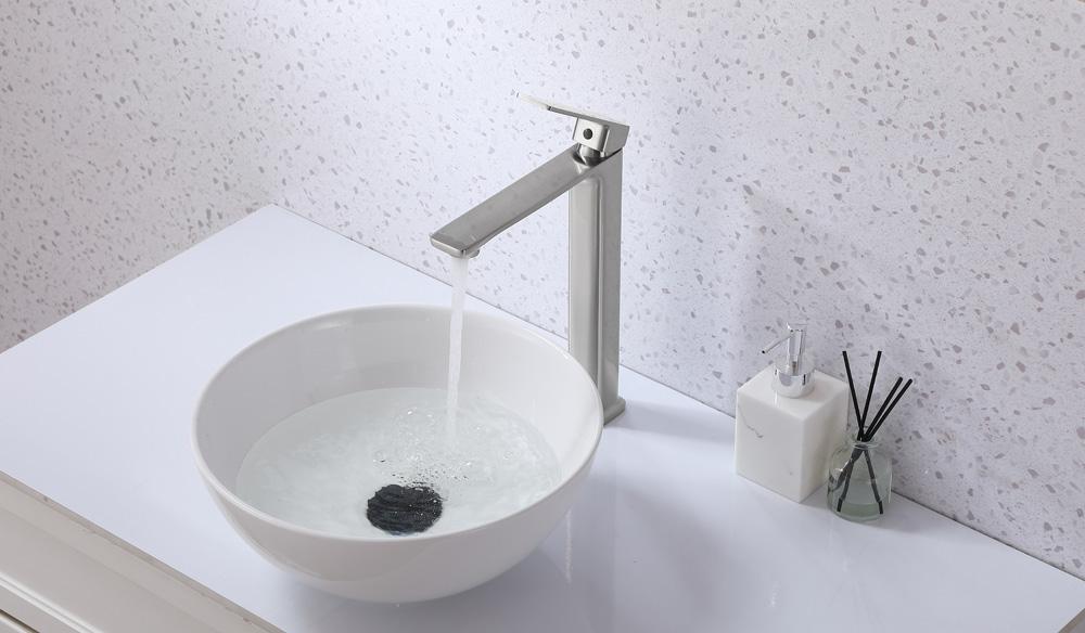 Elegant Furniture & Lighting - Lena Single Hole Single Handle Bathroom Faucet in Brushed Nickel - FAV-1005BNK veiw 4