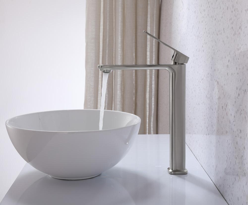 Elegant Furniture & Lighting - Lena Single Hole Single Handle Bathroom Faucet in Brushed Nickel - FAV-1005BNK veiw 5