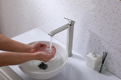 Elegant Furniture & Lighting - Lena Single Hole Single Handle Bathroom Faucet in Brushed Nickel - FAV-1005BNK veiw 6