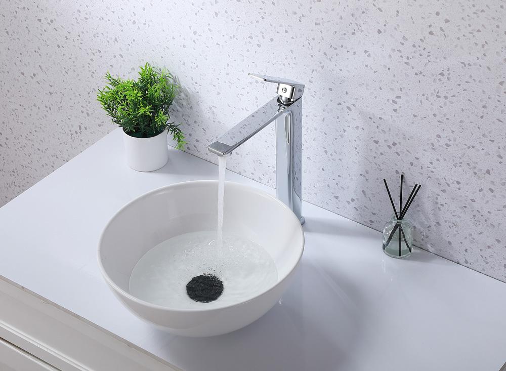 Elegant Furniture & Lighting - Lena Single Hole Single Handle Bathroom Faucet in Chrome - FAV-1005PCH veiw 4