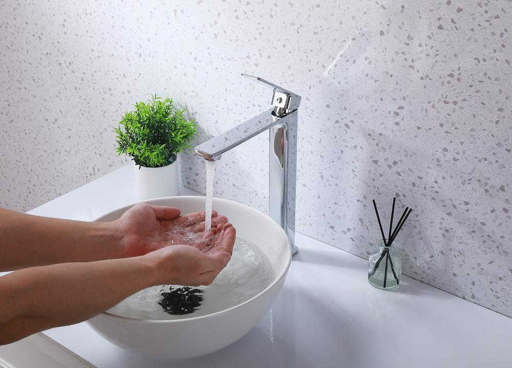 Elegant Furniture & Lighting - Lena Single Hole Single Handle Bathroom Faucet in Chrome - FAV-1005PCH veiw 6
