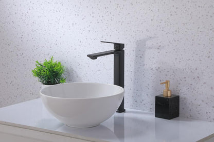 Elegant Furniture & Lighting - Lena Single Hole Single Handle Bathroom Faucet in Matte Black - FAV-1005MBK veiw 2