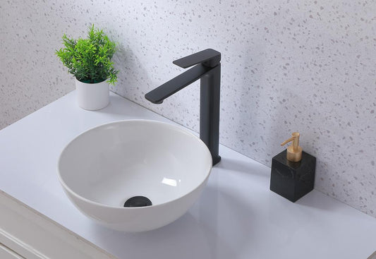 Elegant Furniture & Lighting - Lena Single Hole Single Handle Bathroom Faucet in Matte Black - FAV-1005MBK veiw 3