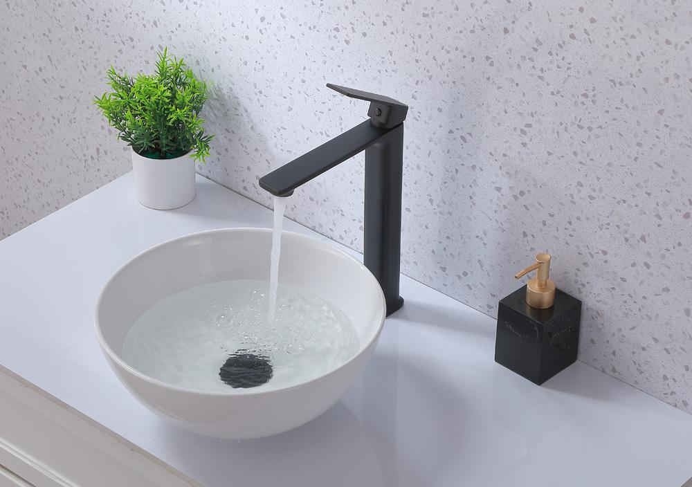 Elegant Furniture & Lighting - Lena Single Hole Single Handle Bathroom Faucet in Matte Black - FAV-1005MBK veiw 4